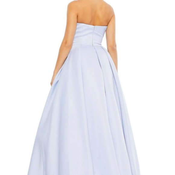 Mac Duggal Powder Blue Strapless Sweetheart Beaded Ballgown - Picture 3 of 5